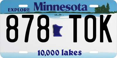 MN license plate 878TOK