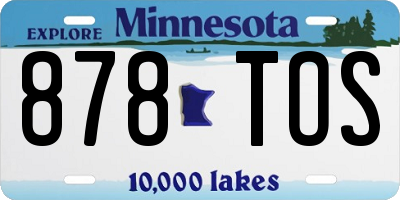 MN license plate 878TOS