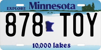MN license plate 878TOY