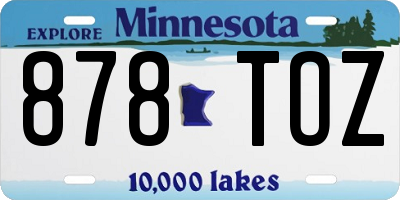 MN license plate 878TOZ