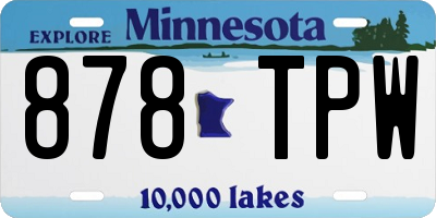 MN license plate 878TPW