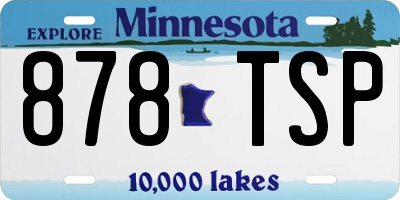 MN license plate 878TSP