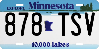 MN license plate 878TSV