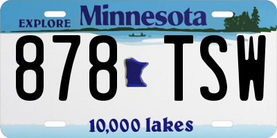 MN license plate 878TSW