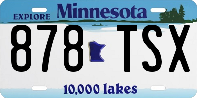 MN license plate 878TSX