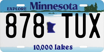 MN license plate 878TUX