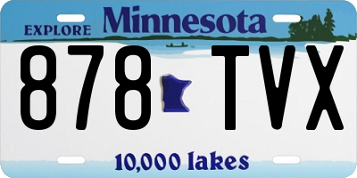 MN license plate 878TVX