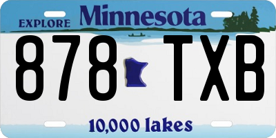 MN license plate 878TXB