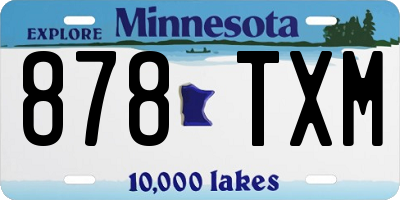 MN license plate 878TXM