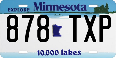 MN license plate 878TXP