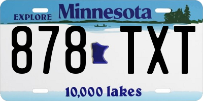 MN license plate 878TXT