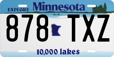 MN license plate 878TXZ