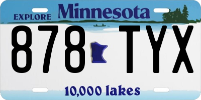 MN license plate 878TYX