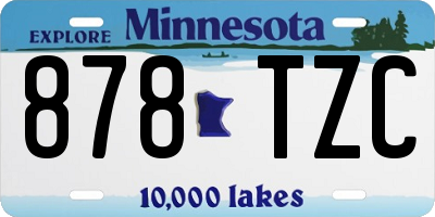 MN license plate 878TZC