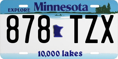 MN license plate 878TZX