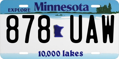 MN license plate 878UAW