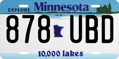 MN license plate 878UBD