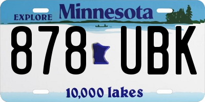 MN license plate 878UBK