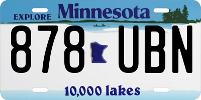 MN license plate 878UBN