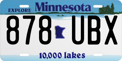 MN license plate 878UBX