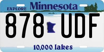MN license plate 878UDF
