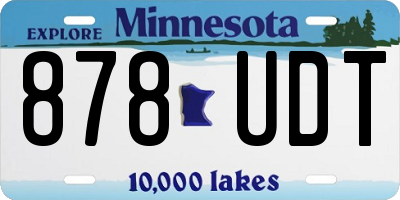 MN license plate 878UDT