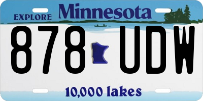 MN license plate 878UDW