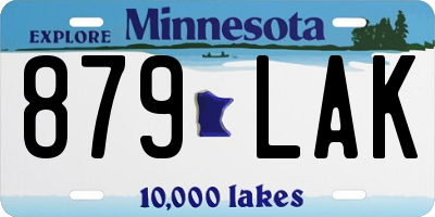 MN license plate 879LAK