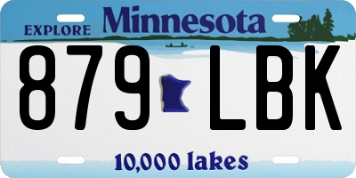 MN license plate 879LBK