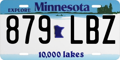 MN license plate 879LBZ