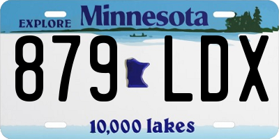 MN license plate 879LDX