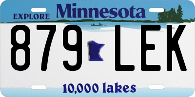 MN license plate 879LEK