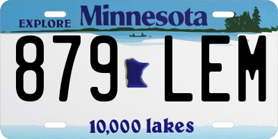 MN license plate 879LEM