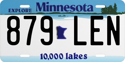 MN license plate 879LEN