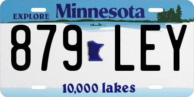 MN license plate 879LEY