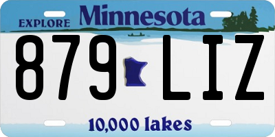 MN license plate 879LIZ