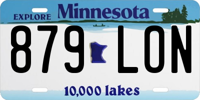 MN license plate 879LON