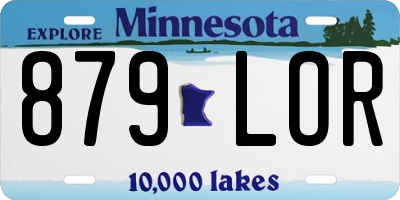 MN license plate 879LOR