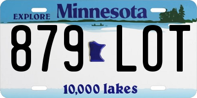 MN license plate 879LOT