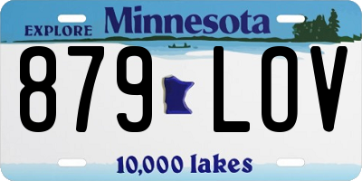 MN license plate 879LOV