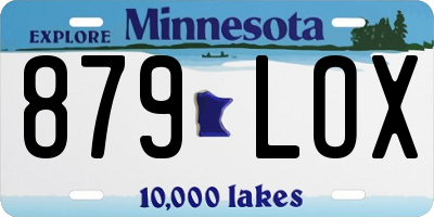 MN license plate 879LOX