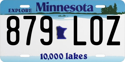 MN license plate 879LOZ
