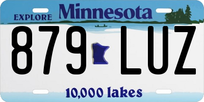 MN license plate 879LUZ