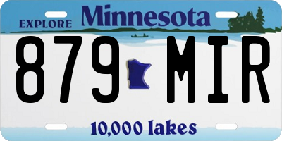 MN license plate 879MIR