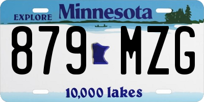 MN license plate 879MZG