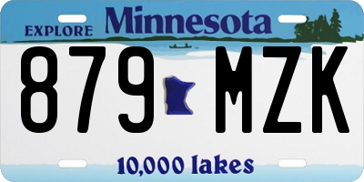 MN license plate 879MZK