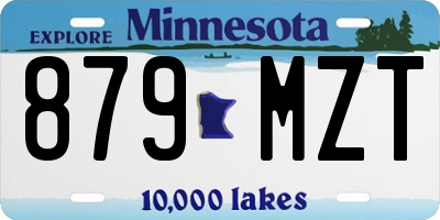 MN license plate 879MZT