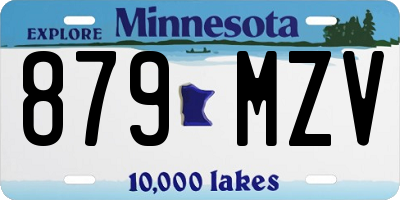 MN license plate 879MZV