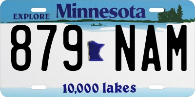 MN license plate 879NAM