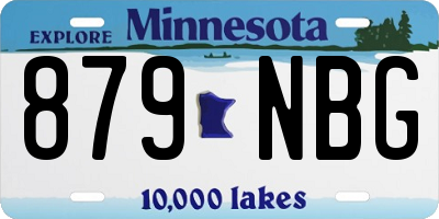 MN license plate 879NBG